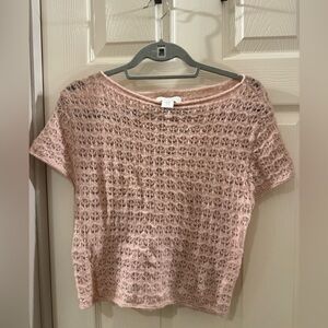 House of Harlow 1960 Blush Lace Knit Top